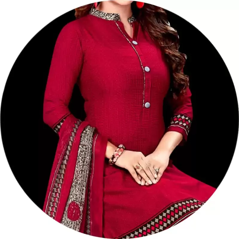 Crepe Printed, Self Design Salwar Suit Material  (Unstitche